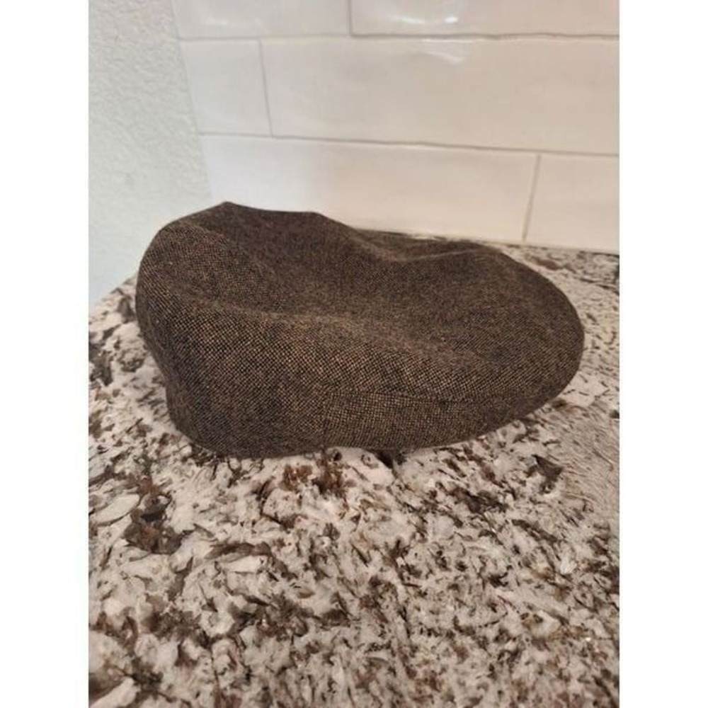 Brixton Hat Mens Size S Brown Tan Wool Blend Tweed Plaid Newsboy Flat Cap